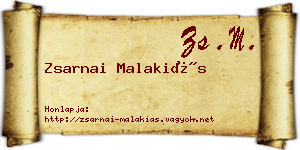 Zsarnai Malakiás névjegykártya